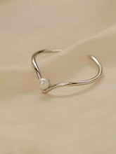 Anillo Con Perla En Forma De V Para Dedo Índice, Estilo Minimalista Y De Gama Alta